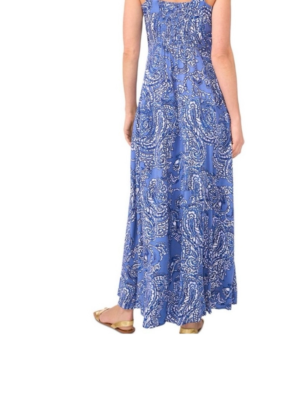 Vince Camuto Blue Paisley Tiered Maxi Dress - Picture 6 of 11